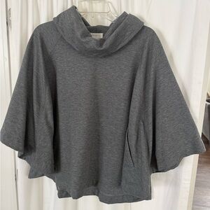 CASLON M/L Cowl-neck Poncho Grey